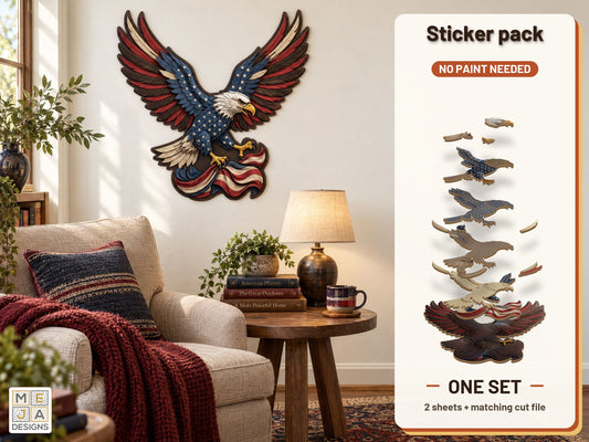 Patriotic Bald Eagle Sign sticker pack: the printed sticker pack