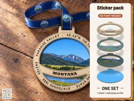 Montana State Ornament sticker pack: the printed sticker pack