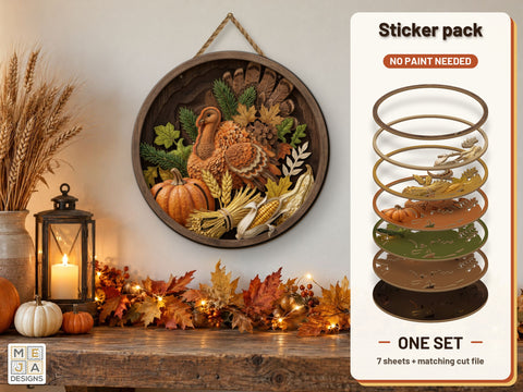 Thanksgiving Harvest Turkey Sticker Pack
