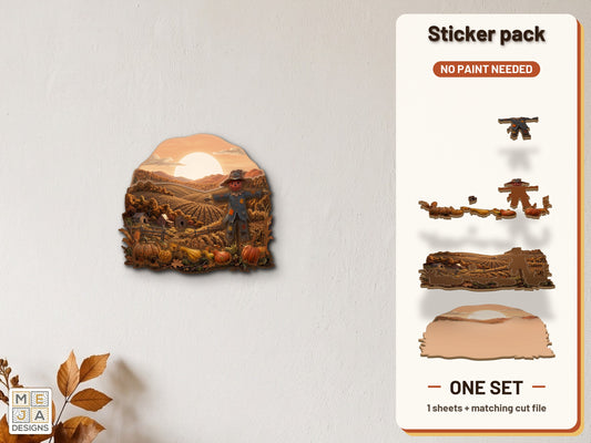 Harvest Scarecrow Cornfield sticker pack: the printed sticker pack