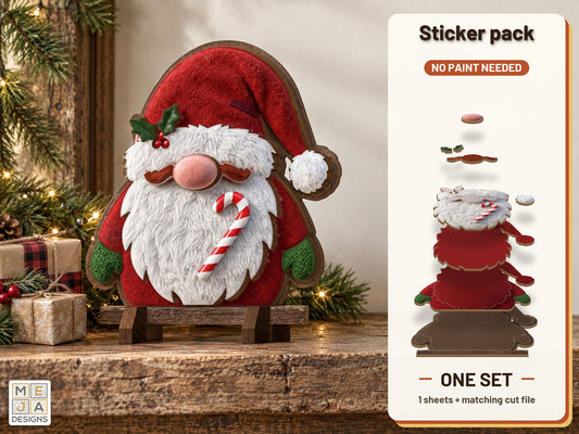 Christmas Gnome Shelf Sitter sticker pack: the printed sticker pack