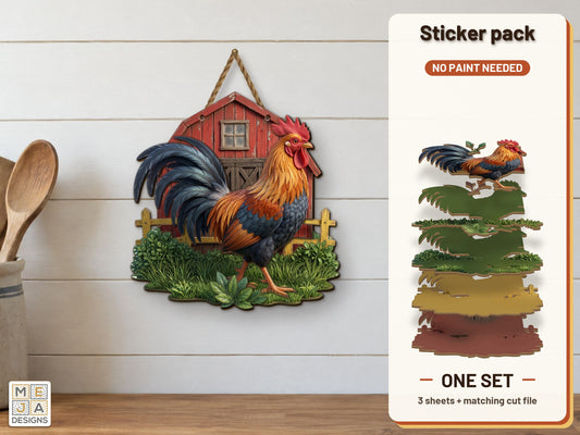 Proud Rooster and Hayloft Barn sticker pack: the printed sticker pack