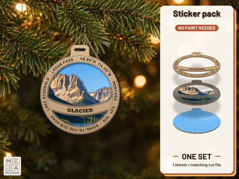 Glacier National Park Ornament Sticker Pack