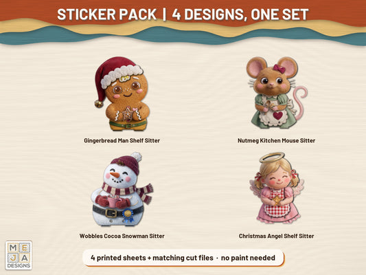 Classic Christmas Shelf Sitter Set sticker pack: the printed sticker pack