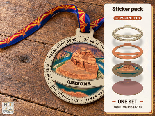 Arizona State Ornament sticker pack: the printed sticker pack