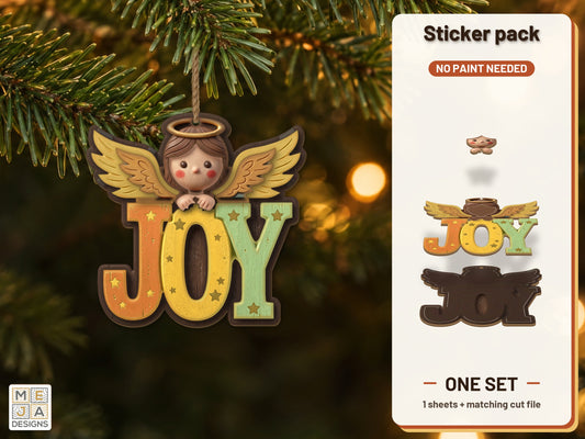 Joy Angel Ornament sticker pack: the printed sticker pack