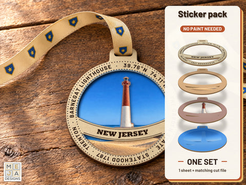 New Jersey State Ornament Sticker Pack