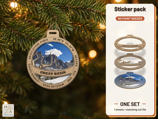 Great Basin National Park Ornament sticker pack: the printed sticker pack