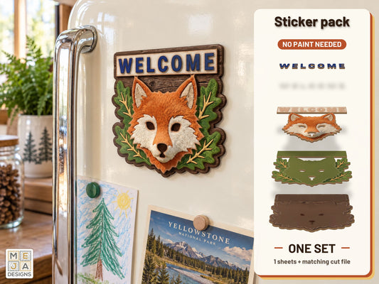 Fox Welcome Magnet sticker pack: the printed sticker pack