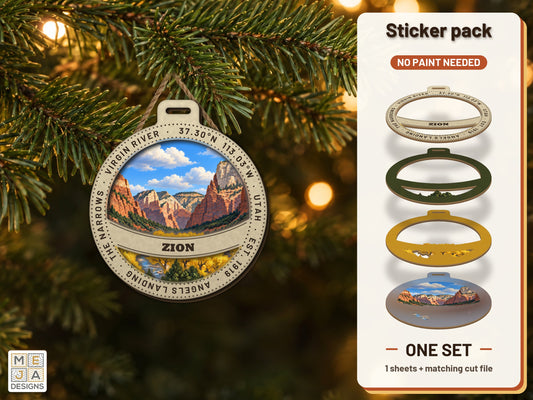 Zion National Park Ornament sticker pack: the printed sticker pack