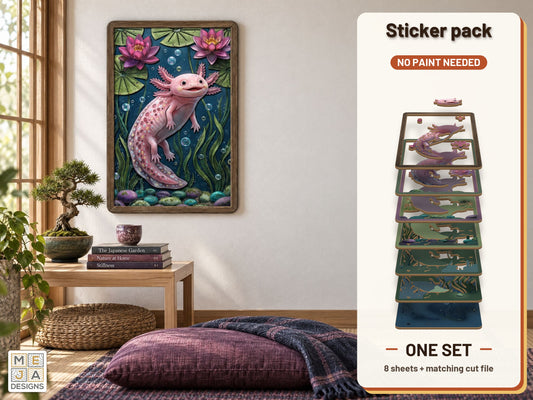 Axolotl Water Garden sticker pack: the printed sticker pack
