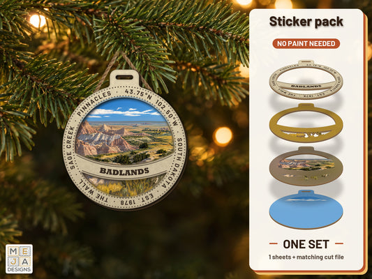 Badlands National Park Ornament sticker pack: the printed sticker pack
