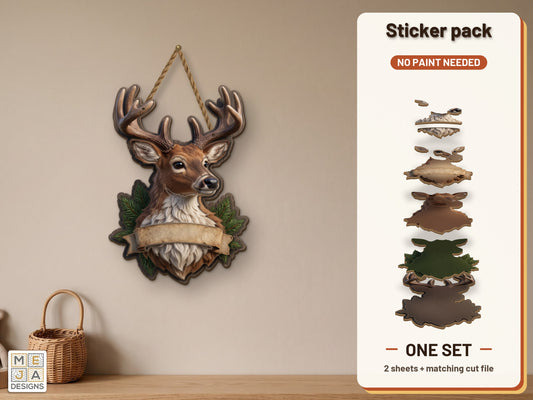 Deer Name Sign sticker pack: the printed sticker pack