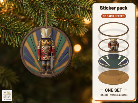 Art Deco Nutcracker Ornament Sticker Pack