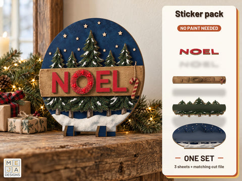 Pine Forest Noel Sign Sticker Pack