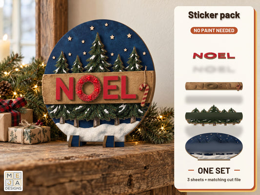 Pine Forest Noel Sign sticker pack: the printed sticker pack