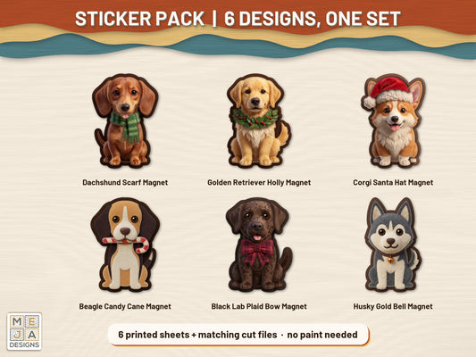 Christmas Magnet Set sticker pack: the printed sticker pack