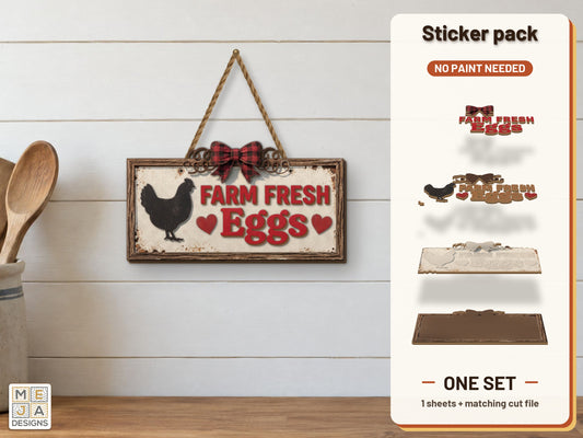Farm Fresh Eggs Sign sticker pack: the printed sticker pack