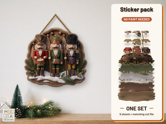 Christmas Nutcracker Trio sticker pack: the printed sticker pack