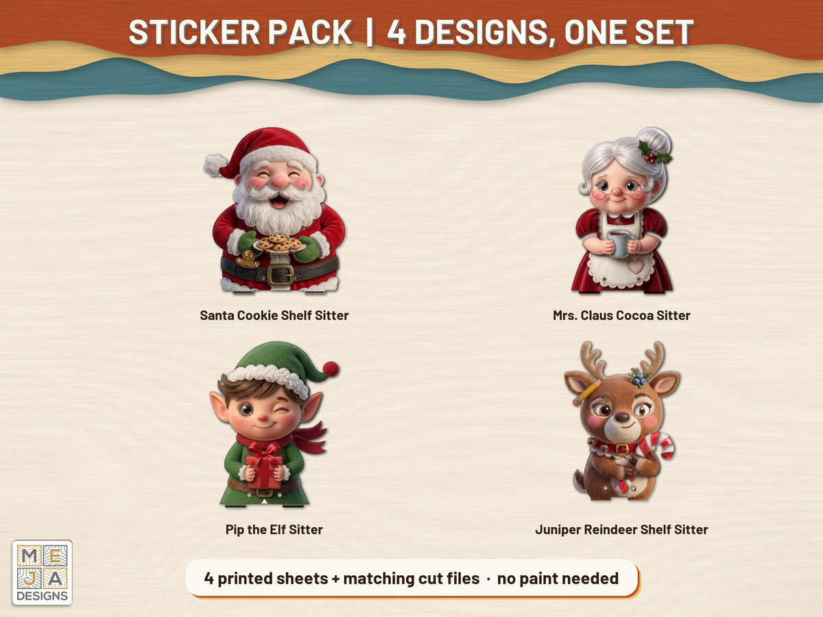 Classic Christmas Shelf Sitter Set sticker pack: the printed sticker pack