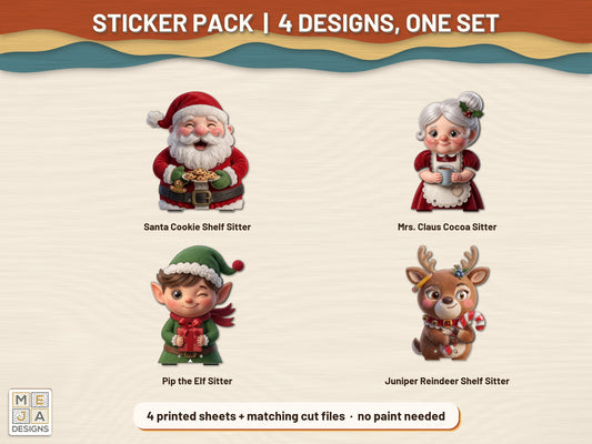 Classic Christmas Shelf Sitter Set sticker pack: the printed sticker pack