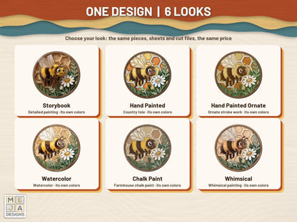 Honeycomb Bee Hanger sticker pack: every look the sticker pack comes in, side by side