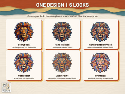 Swirl Lion Head Sign sticker pack: every look the sticker pack comes in, side by side