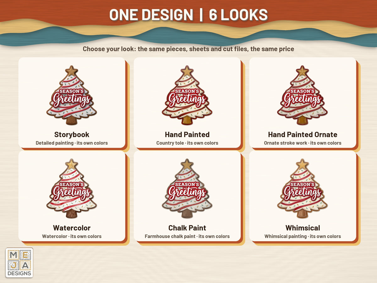 Candy Stripe Tree Sign sticker pack: every look the sticker pack comes in, side by side
