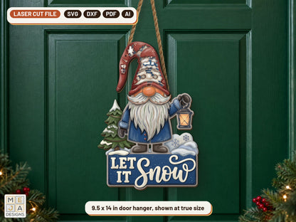 Let It Snow Gnome laser cut file: the finished piece in a room
