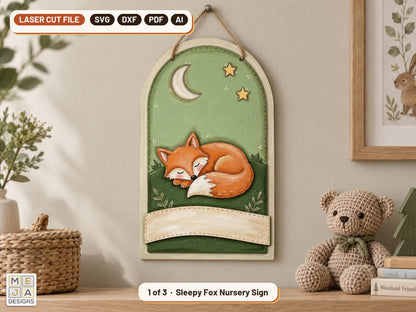 Woodland Animal Sign Set laser cut file: design 1 of the bundle
