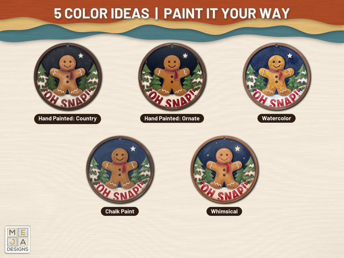 Gingerbread Man Oh Snap laser cut file: color ideas for painting it