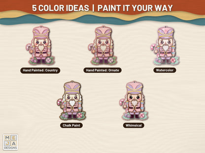 Sugar Plum Nutcracker Ornament laser cut file: color ideas for painting it