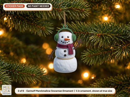 Marshmallow Snowman Ornament Set sticker pack: design 2 of the bundle