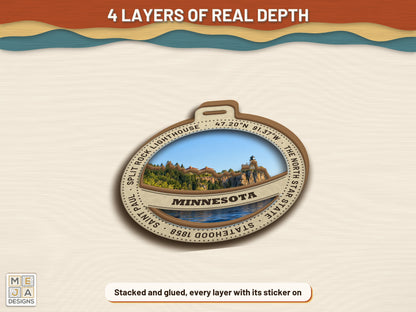 Minnesota State Ornament sticker pack: the finished piece, colored with the stickers