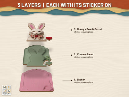 Easter Bunny Gift Tag sticker pack: its layers with the stickers on