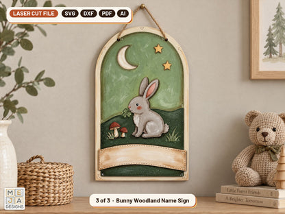 Woodland Animal Sign Set laser cut file: design 3 of the bundle