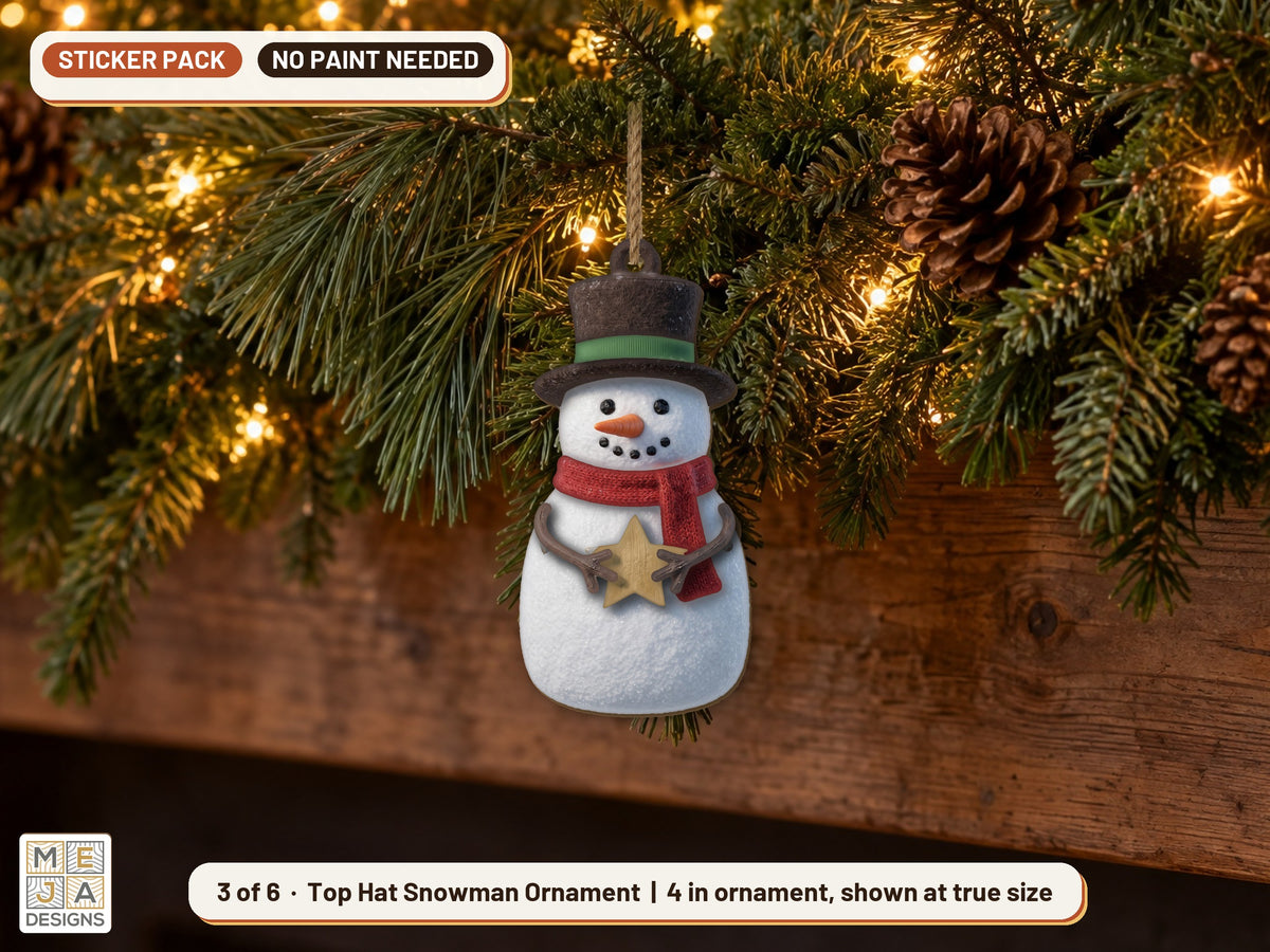 Marshmallow Snowman Ornament Set sticker pack: design 3 of the bundle