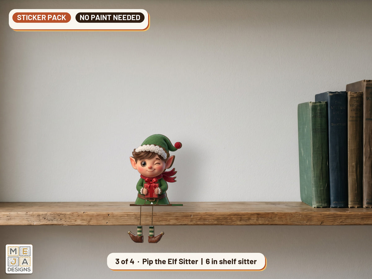 Classic Christmas Shelf Sitter Set sticker pack: design 3 of the bundle