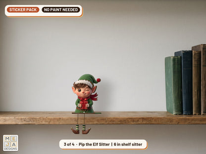 Classic Christmas Shelf Sitter Set sticker pack: design 3 of the bundle