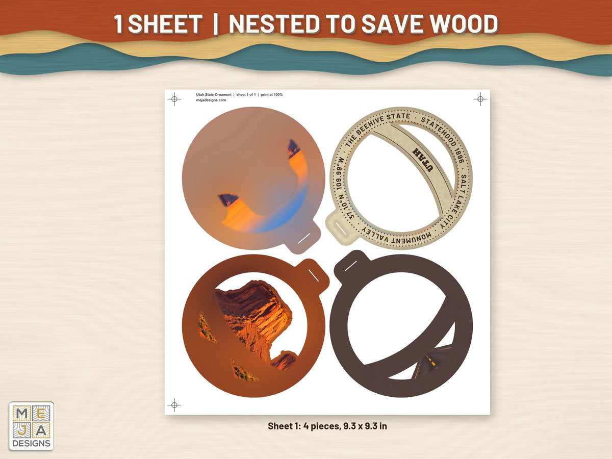Utah State Ornament sticker pack: every sticker sheet in the pack