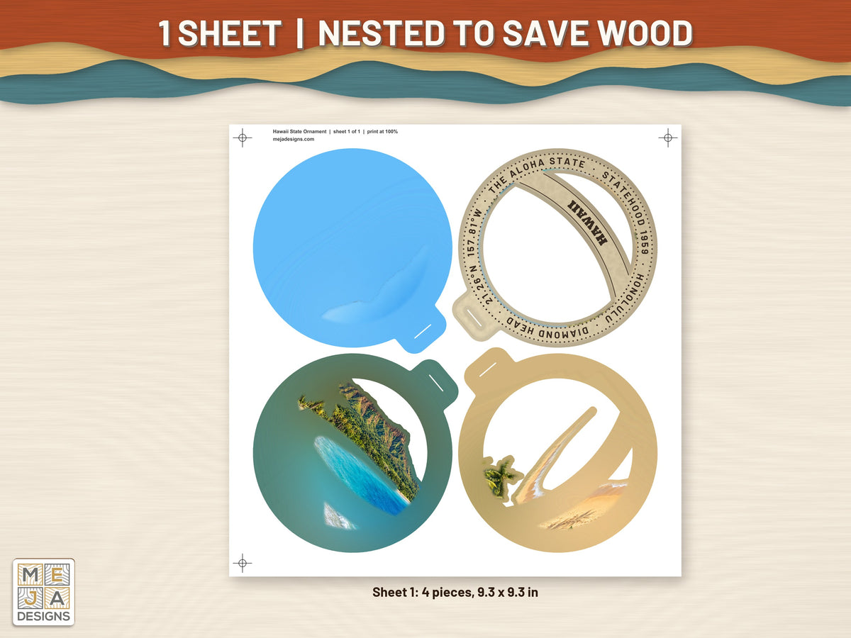 Hawaii State Ornament sticker pack: every sticker sheet in the pack