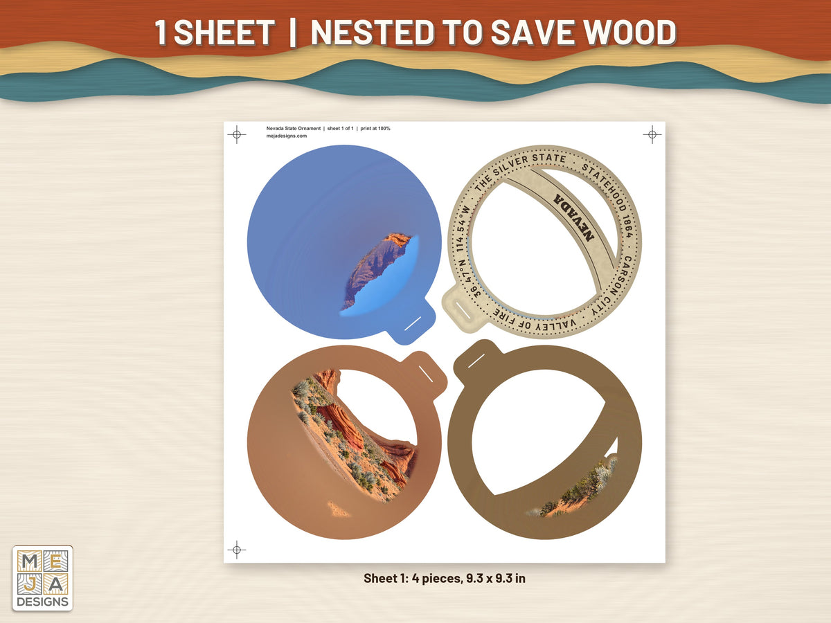 Nevada State Ornament sticker pack: every sticker sheet in the pack