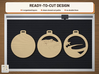 Hawaii State Ornament laser cut file: the cut file on a laser bed
