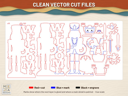 Nutcracker Welcome Door Hanger laser cut file: the cut file, every layer