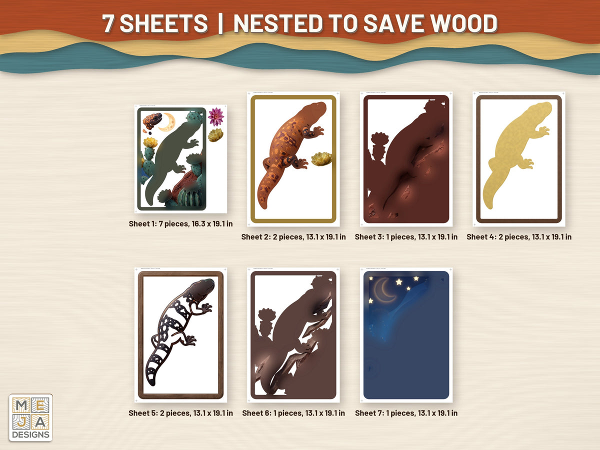 Gila Monster Desert Bloom sticker pack: every sticker sheet in the pack