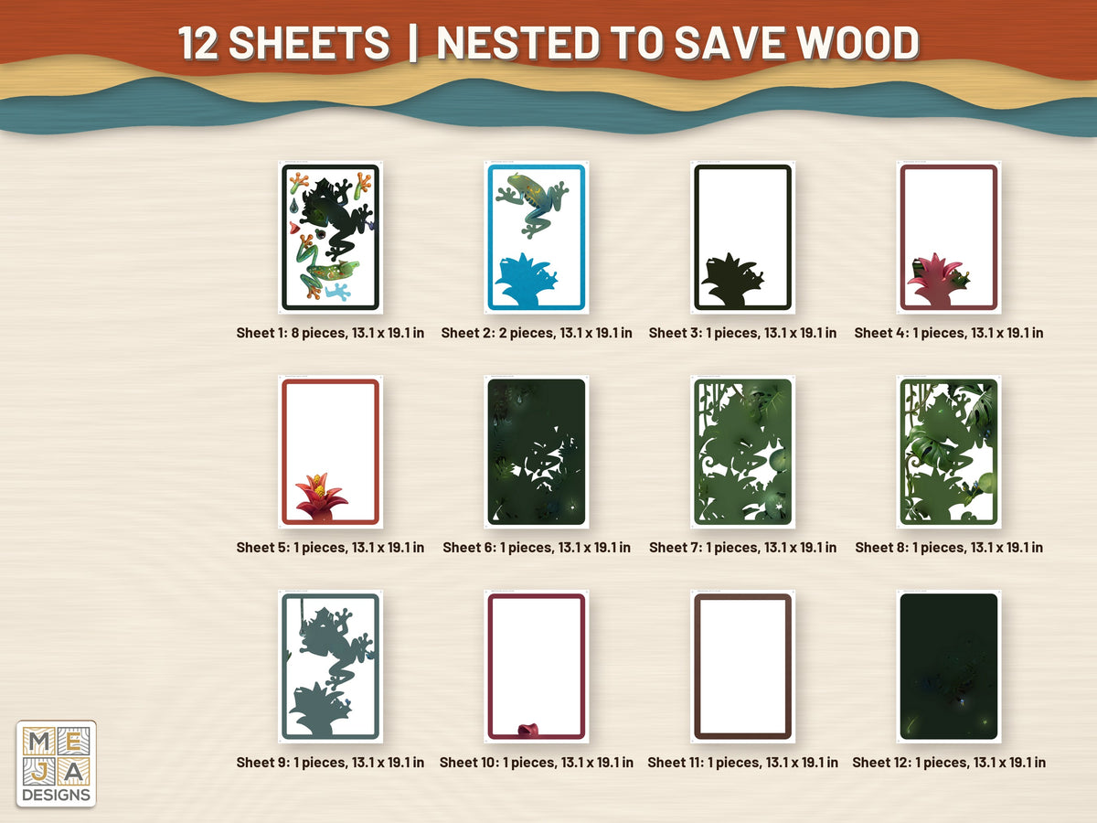 Red-Eyed Tree Frog Jungle sticker pack: every sticker sheet in the pack