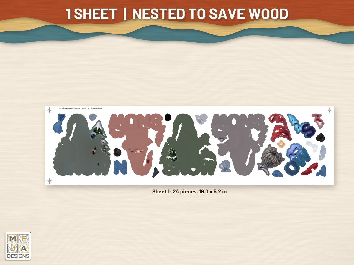Let It Snow Gnome Ornament sticker pack: every sticker sheet in the pack