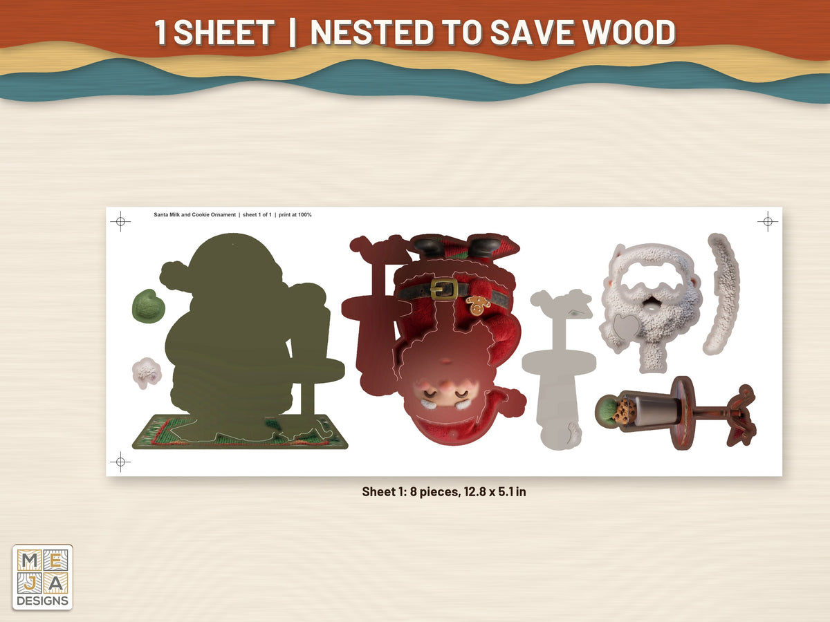 Santa Milk and Cookie Ornament sticker pack: every sticker sheet in the pack