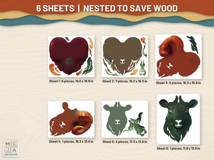 Swirl Ram Head Sign sticker pack: every sticker sheet in the pack