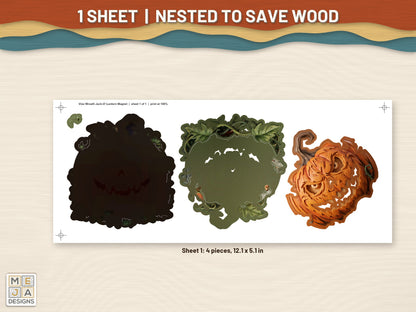 Vine Wreath Jack-O'-Lantern Magnet sticker pack: every sticker sheet in the pack